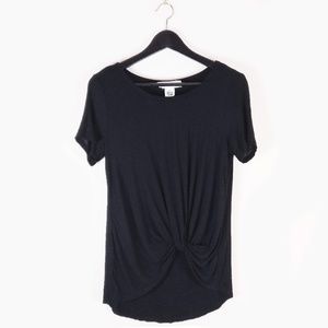 WORKSHOP REPUBLIC CLOTHING Black Twist Front Top